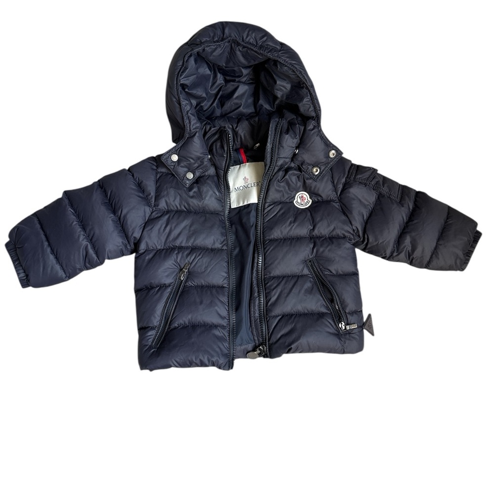 Moncler Dark Blue Hooded Puffer Jacket